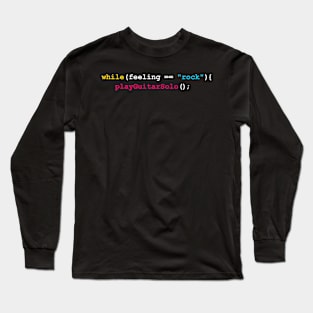 Funny Guitar Solo Coding Snippet Long Sleeve T-Shirt